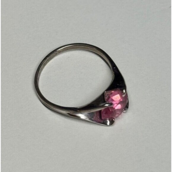 925 STERLING SILVER PINK TOPAZ RING SIZE 5 - Picture 4 of 9